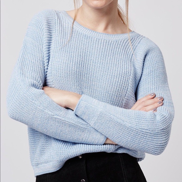 Topshop Sweaters - Topshop two tone tipped blue sweater